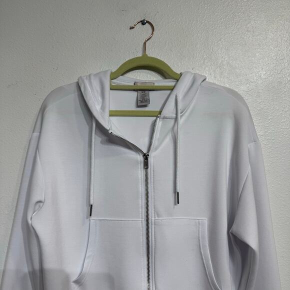 If It Were Me White Full Zip Crop Hooded Jacket Sz S - Picture 3 of 12